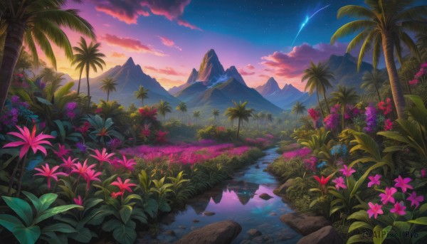 The serene presence of a unique subject in a lush sunset outdoors