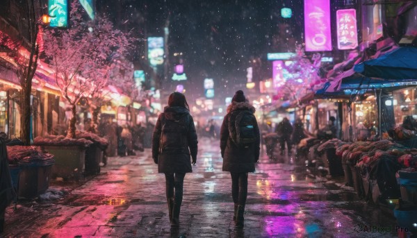 A charming snowy outdoors with a female