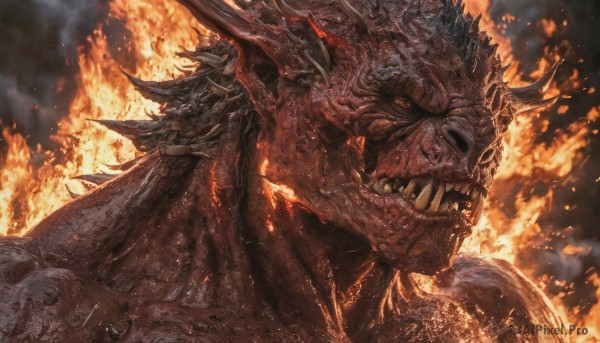 The allure of a male in a dynamic fiery dynamic scene