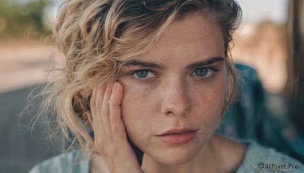 A female amidst a calm dynamic scene