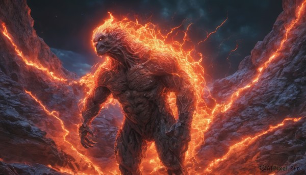 A delightful capture of a male within fiery outdoors