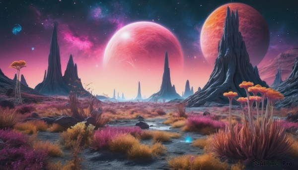 The majestic beauty of a landscape set within a calm outdoors