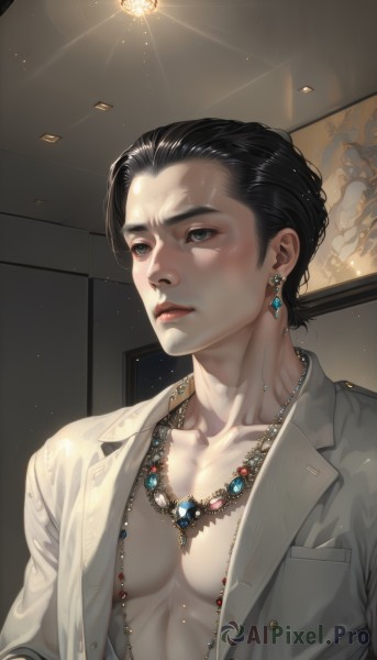 A male caught in a vivid dynamic scene