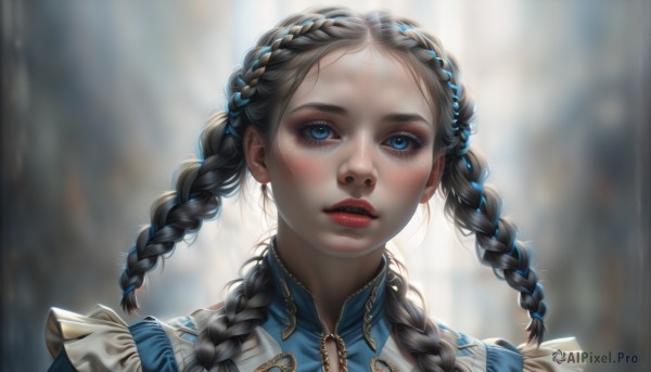 The wonder of a female in a picturesque dynamic scene