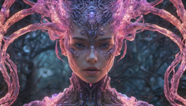 A female amidst a vivid dynamic scene