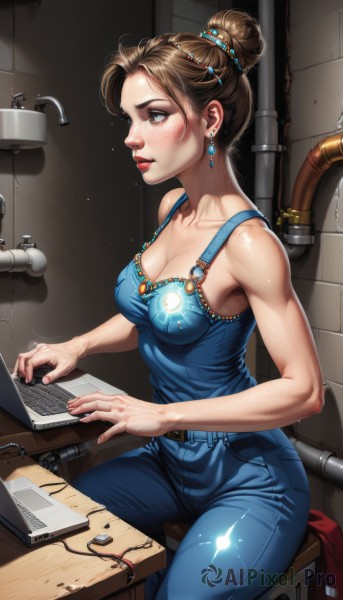 The charm of a female in a tranquil dynamic scene