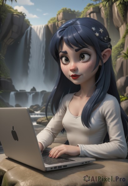 A female in a breathtaking day