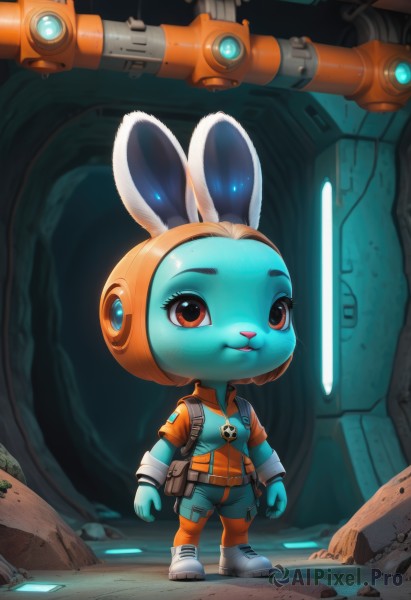 A alien in a serene dynamic scene