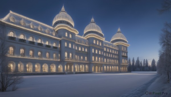 A peaceful image of a unique subject in snowy day