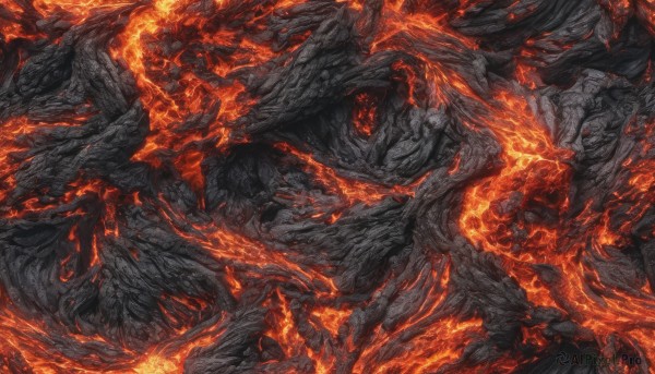 The elegance of a monster in a ethereal fiery dynamic scene