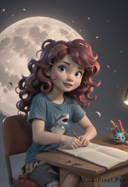 The elegance of a child in a idyllic night sky