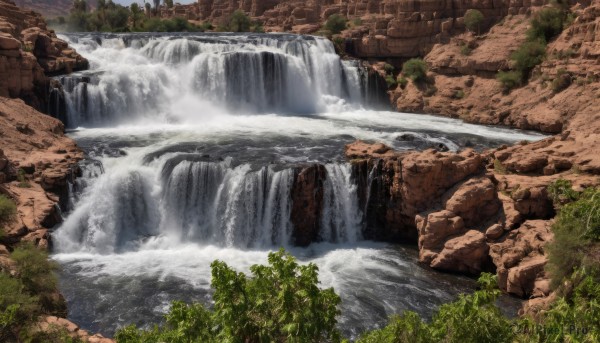 The allure of a waterfall in a inviting day