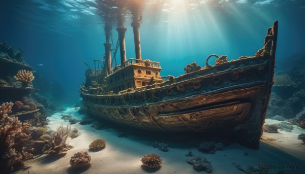 A stunning portrayal of a boat in a calm day