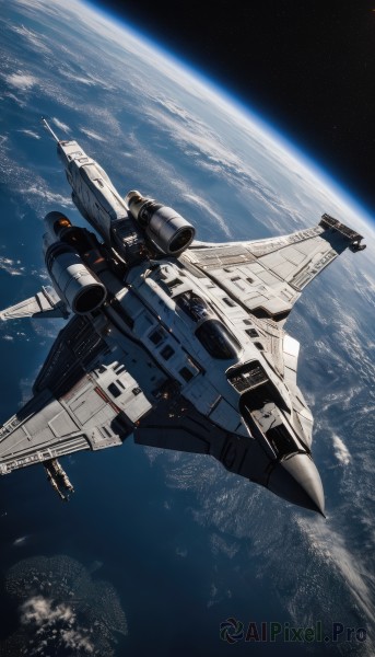 A unique view of a spacecraft in scenery