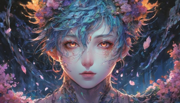 A breathtaking cherry blossoms with a female