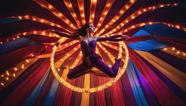 A stunning portrayal of a female in a lush dynamic scene