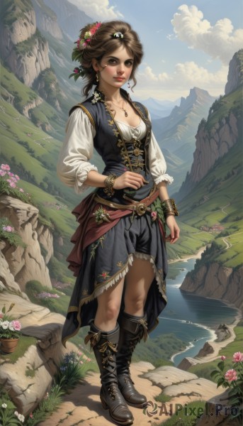 The serene presence of a female in a breathtaking day