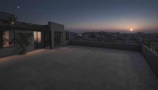 An iconic unique subject framed by a calm sunset outdoors