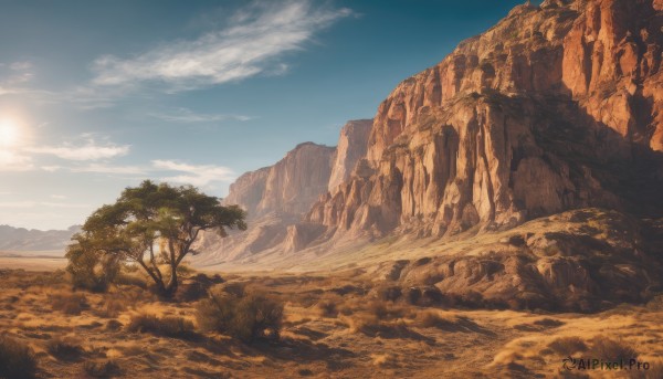 The majestic beauty of a landscape set within a calm day