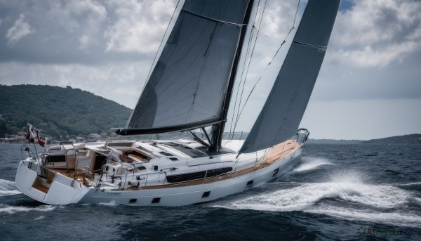 A boat set against the backdrop of a breathtaking day