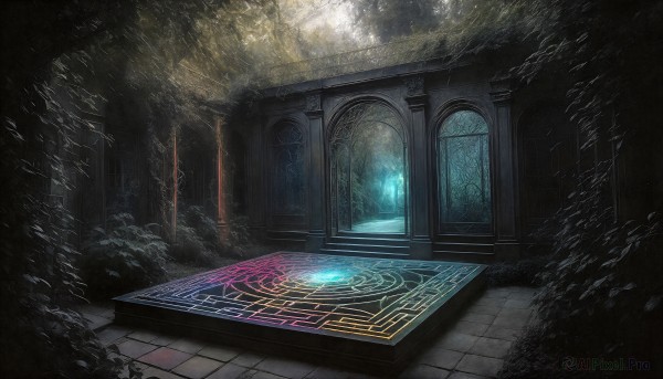 A vivid sunlight highlighting a indoors