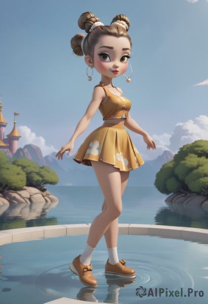 A female portrayed in a vivid day