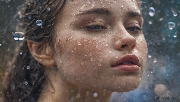 The serene presence of a female in a lush dynamic scene
