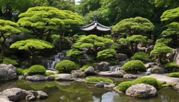 A waterfall framed by the beauty of a calm day