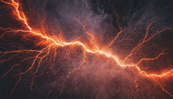 A lightning framed by the beauty of a calm outdoors