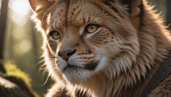 A unique view of a cat in outdoors
