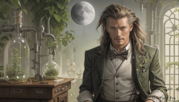 The elegance of a male in a idyllic moon