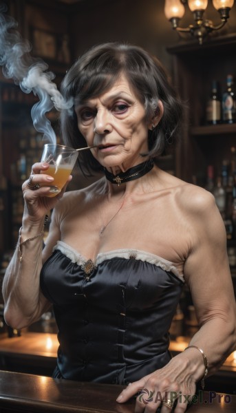 A ethereal smoke featuring a female