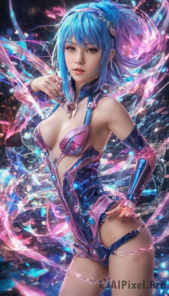 A female amidst a vivid dynamic scene