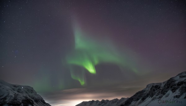 A breathtaking view of a landscape in snowy outdoors