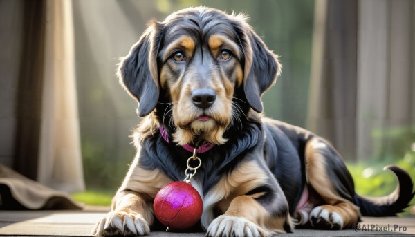 A dog portrayed in a vivid day