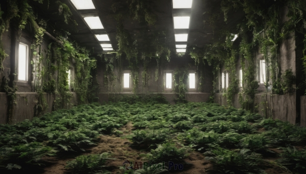 day,indoors,no humans,window,bird,sunlight,plant,scenery,light rays,ruins,vines,moss,overgrown,post-apocalypse,broken window,stairs,green theme