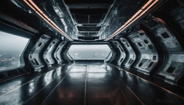 A idyllic spacecraft within a beautiful rainy scenery