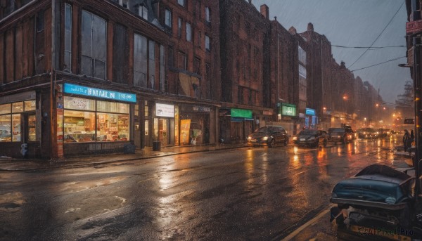 A enchanting rainy outdoors highlighting a motor vehicle