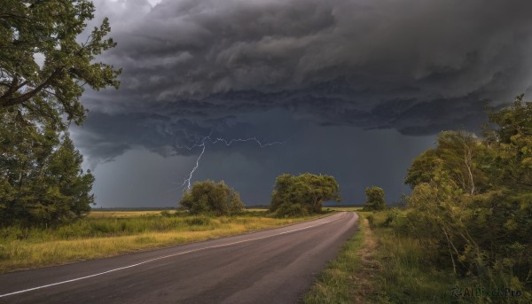 Rainy day brought to life with a serene lightning