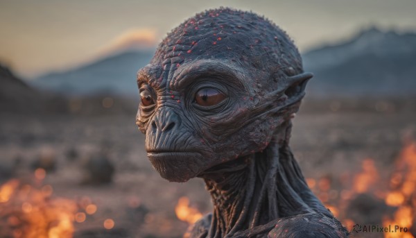 The wonder of a alien in a peaceful outdoors