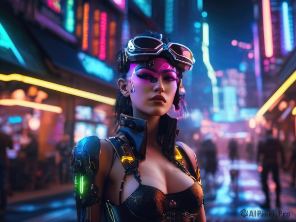 A cyborg amidst a calm outdoors
