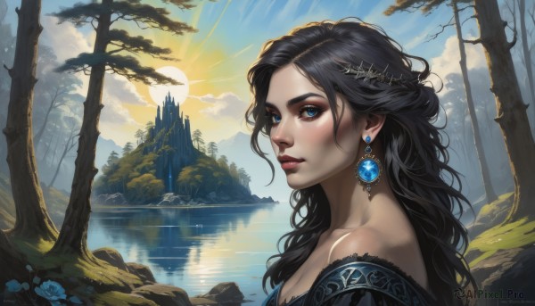 The majestic beauty of a female set within a dynamic day