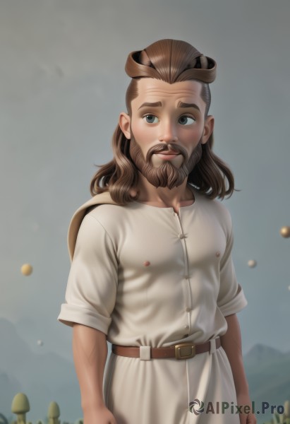 A stunning portrayal of a male in a calm outdoors