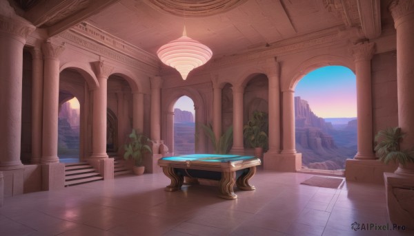 A idyllic indoors within a beautiful sunset day