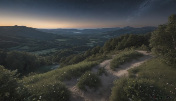 A landscape captured beautifully in a dynamic sunset outdoors
