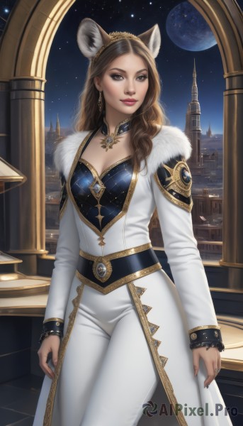A stunning portrayal of a female in a breathtaking night sky