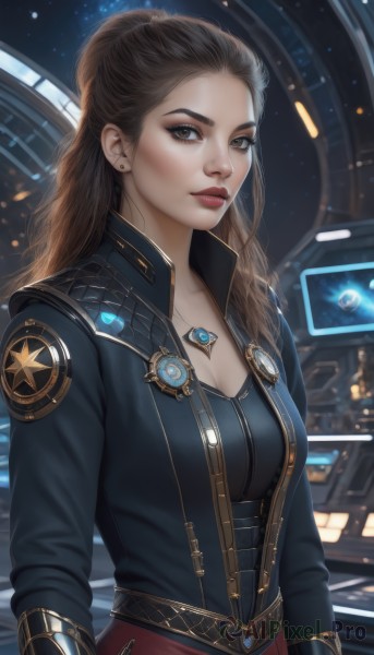 A captivating female within dynamic scene