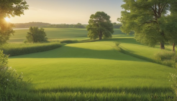A landscape set against the backdrop of a breathtaking sunset day