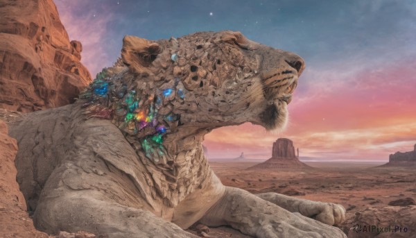 A unique subject showcased in a vivid sunset outdoors