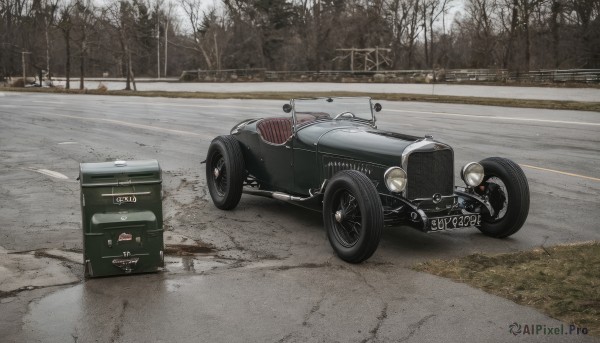 A ethereal snowy day showcasing a motor vehicle